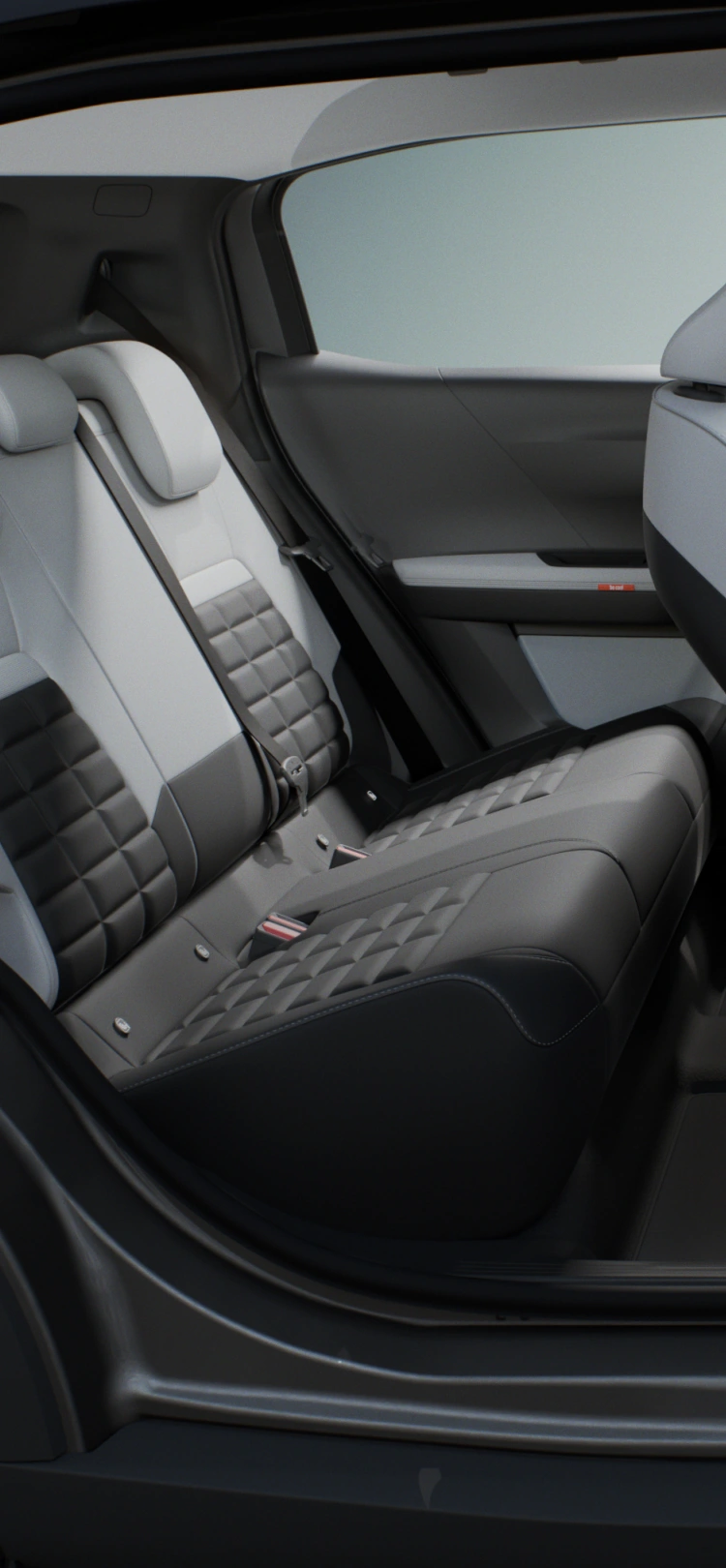 Seiten-Innenansicht des Citroën C3 Aircross SUV zeigt geräumige Mehrreihensitze für komfortable, versatile and erschwingliche Alltags-Passagiermobilität.